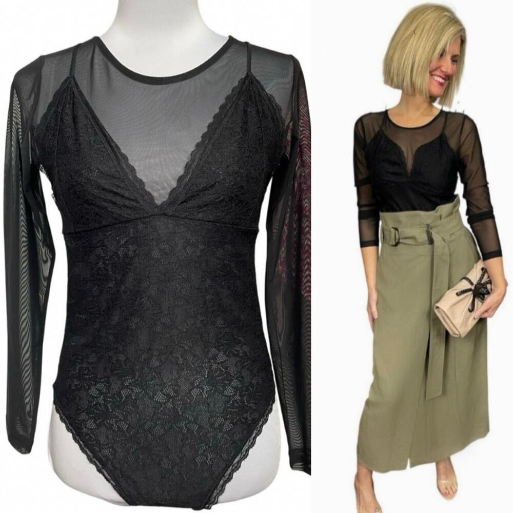 NWT - All Saints NYLA Lace Bodysuit